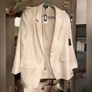 Express cinch wasit blazer (white)